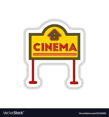 In paper sticker style cinema vector image