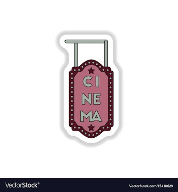 In paper sticker style cinema vector image