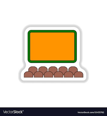 In paper sticker style cinema vector image