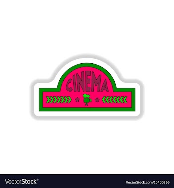 In paper sticker style cinema vector image