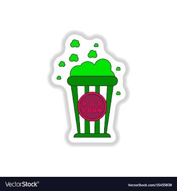 In paper sticker style cinema vector image