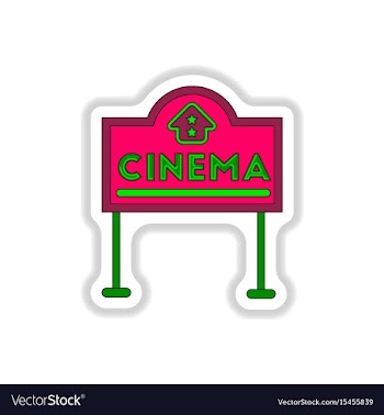 In paper sticker style cinema vector image