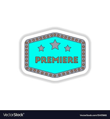 In paper sticker style cinema vector image