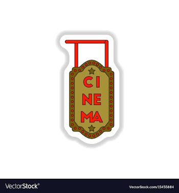 In paper sticker style cinema vector image