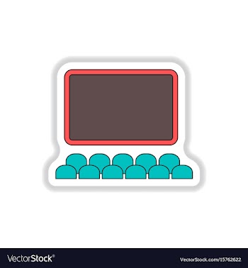 In paper sticker style cinema vector image