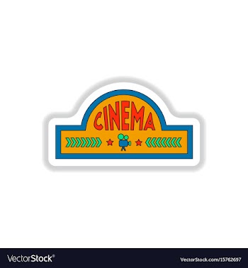 In paper sticker style cinema vector image