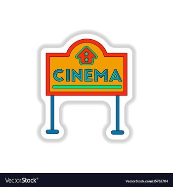 In paper sticker style cinema vector image