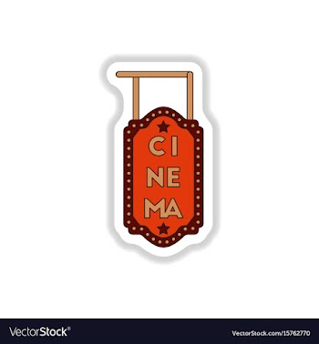In paper sticker style cinema vector image