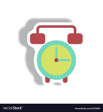 In paper sticker style clock vector image