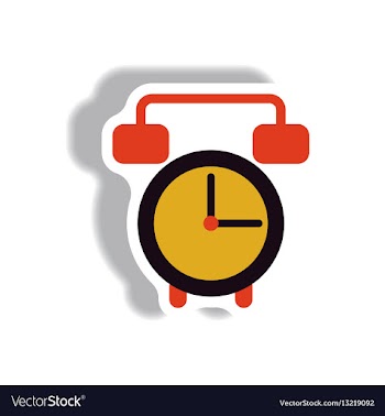 In paper sticker style clock vector image