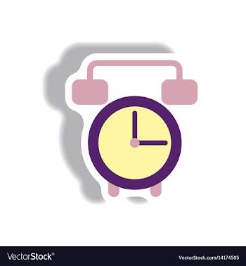 In paper sticker style clock vector image