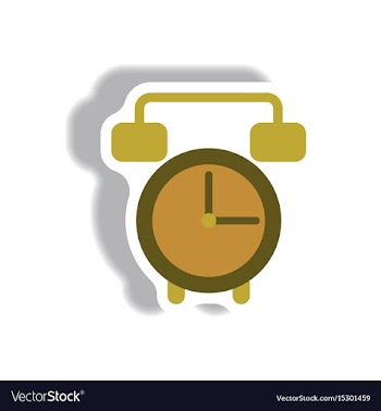 In paper sticker style clock vector image