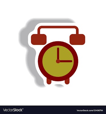 In paper sticker style clock vector image