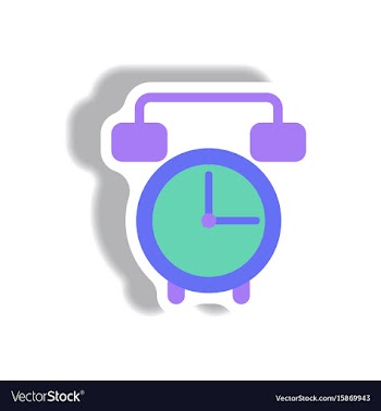 In paper sticker style clock vector image