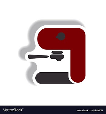 In paper sticker style coffee vector image