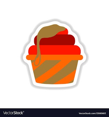 In paper sticker style cramel vector image