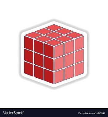 In paper sticker style cube vector image