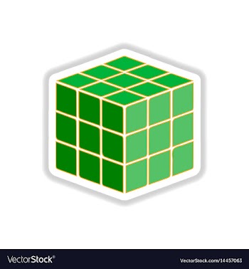 In paper sticker style cube vector image