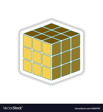 In paper sticker style cube vector image