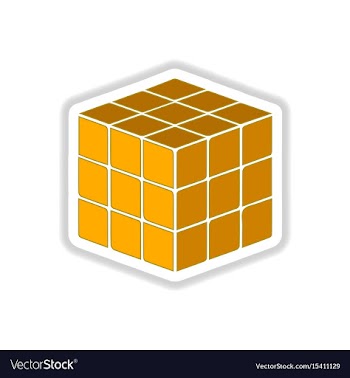 In paper sticker style cube vector image