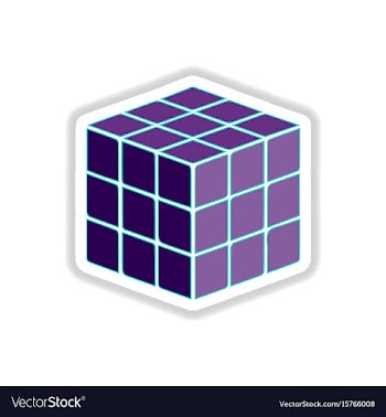 In paper sticker style cube vector image