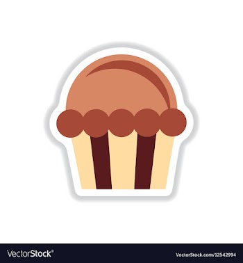 In paper sticker style Cupcake vector image