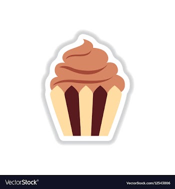 In paper sticker style Cupcake vector image