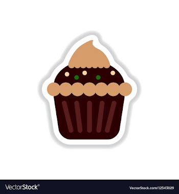 In paper sticker style Cupcake vector image