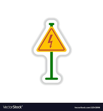 In paper sticker style Danger vector image