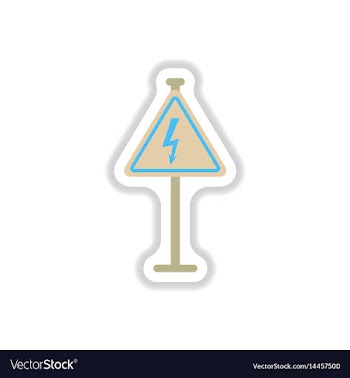 In paper sticker style danger vector image