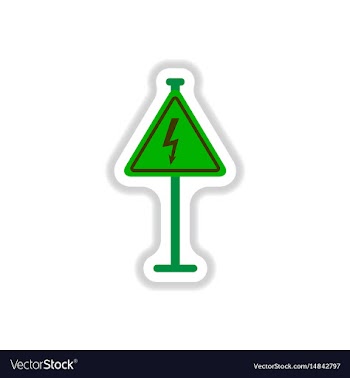 In paper sticker style danger vector image