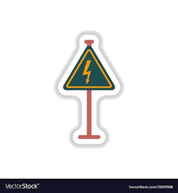 In paper sticker style danger vector image