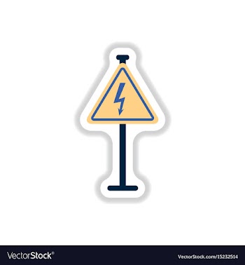 In paper sticker style danger vector image