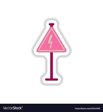 In paper sticker style danger vector image