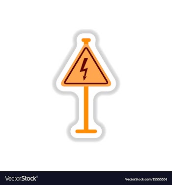 In paper sticker style danger vector image