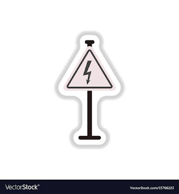 In paper sticker style danger vector image
