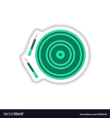 In paper sticker style dart vector image