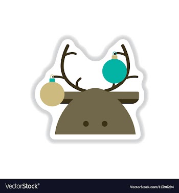In paper sticker style deer vector image