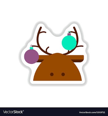 In paper sticker style deer vector image