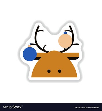 In paper sticker style deer vector image