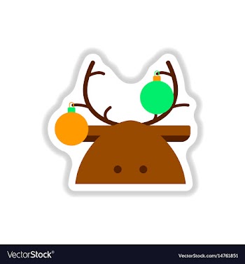In paper sticker style deer vector image