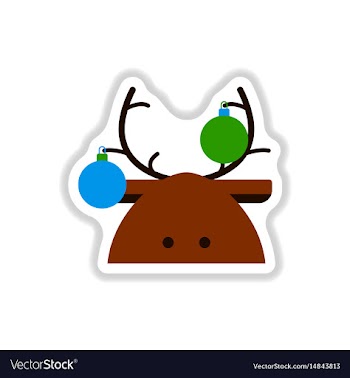 In paper sticker style deer vector image
