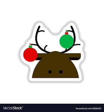 In paper sticker style deer vector image