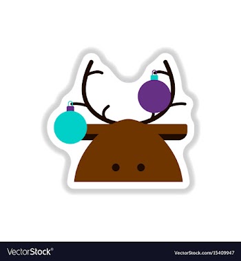 In paper sticker style deer vector image