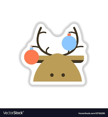 In paper sticker style deer vector image