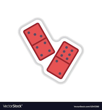 In paper sticker style Domino vector image