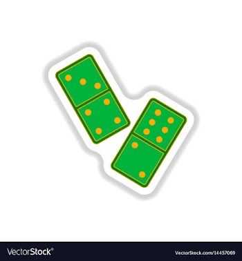 In paper sticker style domino vector image