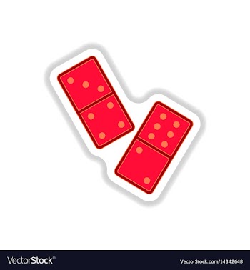 In paper sticker style domino vector image