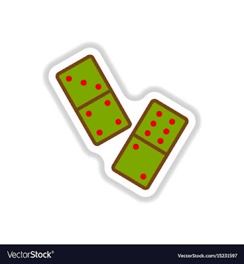 In paper sticker style domino vector image