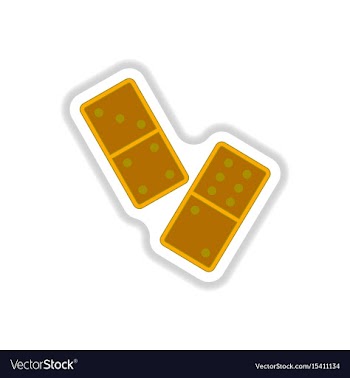 In paper sticker style domino vector image